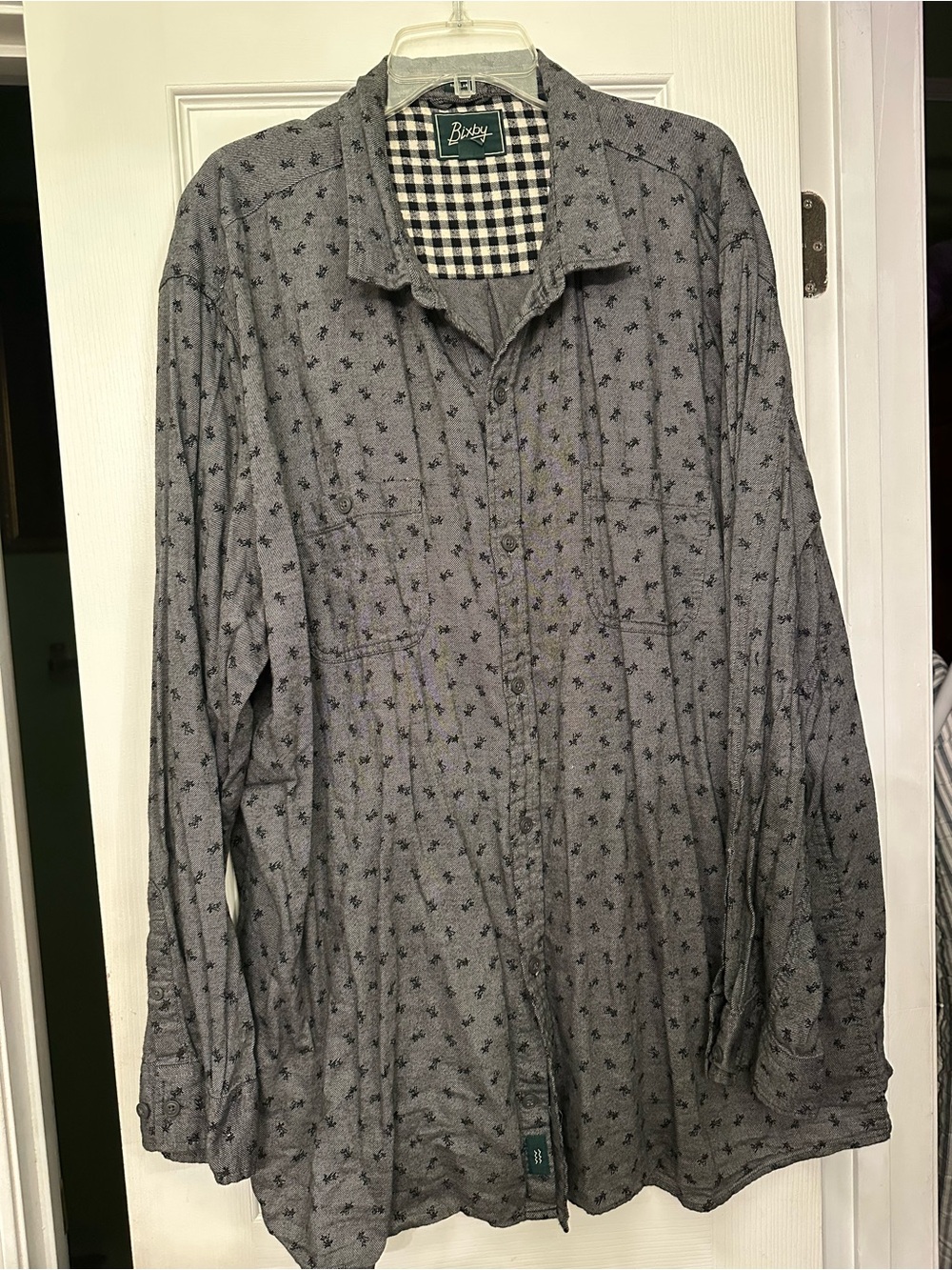 Bixby Nomad Gray Button-Down Shirt with Mini Print